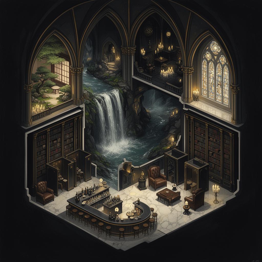 Aerial cutaway of an Aeterna Sanctum showing all chambers